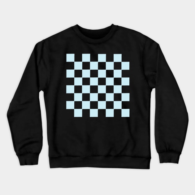 Light Blue Checker Pattern Crewneck Sweatshirt by maya-reinstein